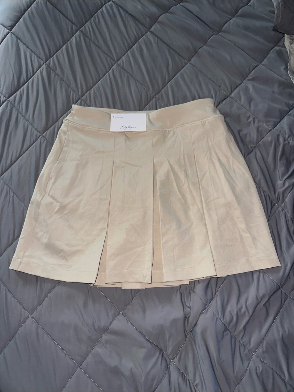 Lady Hagen Cream Pleated Tennis Mini Skirt